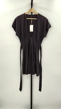 Quince Women Vintage Wash Tencel Button Front Dress Black XS