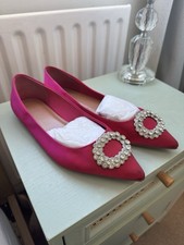 Asos Diamanté Buckle Pointed Ballerinas