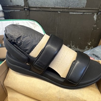 FitFlop F-Mode Go Adjustable Platform Back-Strap Sandals Black women US 11 EU 43