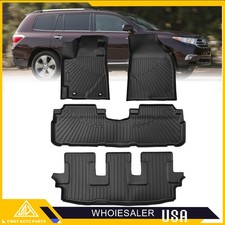 For 2008-2013 Toyota Highlander Tpe Floor Mats Liners All Weather 3 Rows 4pcs For 2008-2013 Toyota Highlander Tpe Floor Mats Liners All Weather 3 Rows 4pcs