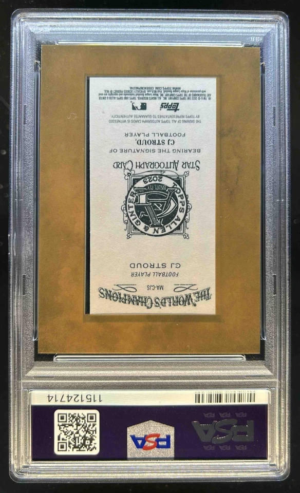 2023 Allen & Ginter CJ Stroud Mini Framed Auto Non Baseball #MA-CJS PSA AUTH - Image 2 of 2