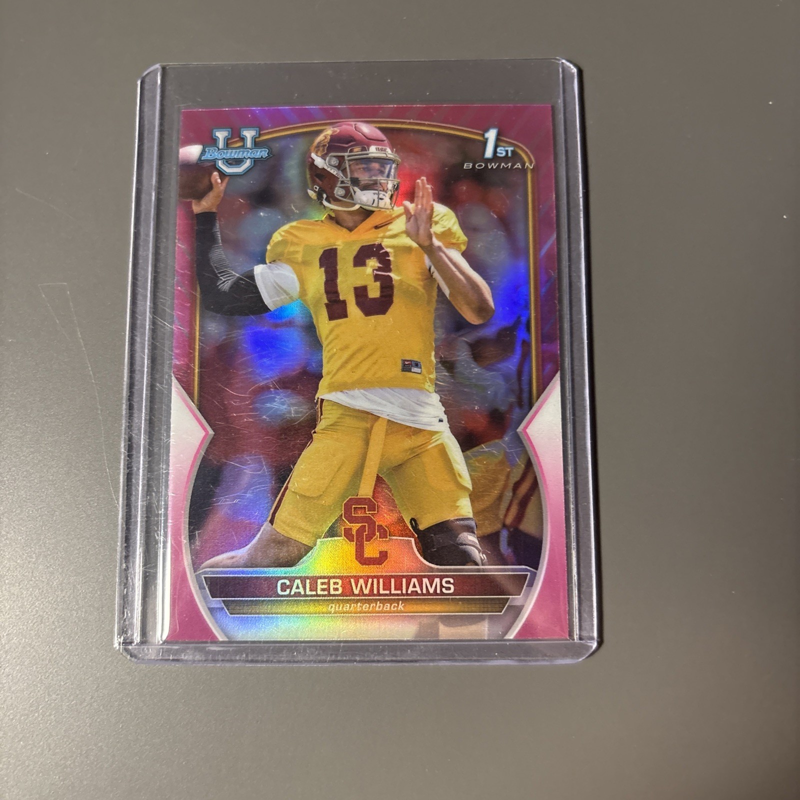 2022 Bowman University Chrome - Caleb Williams #50 Pink Refractor (RC)