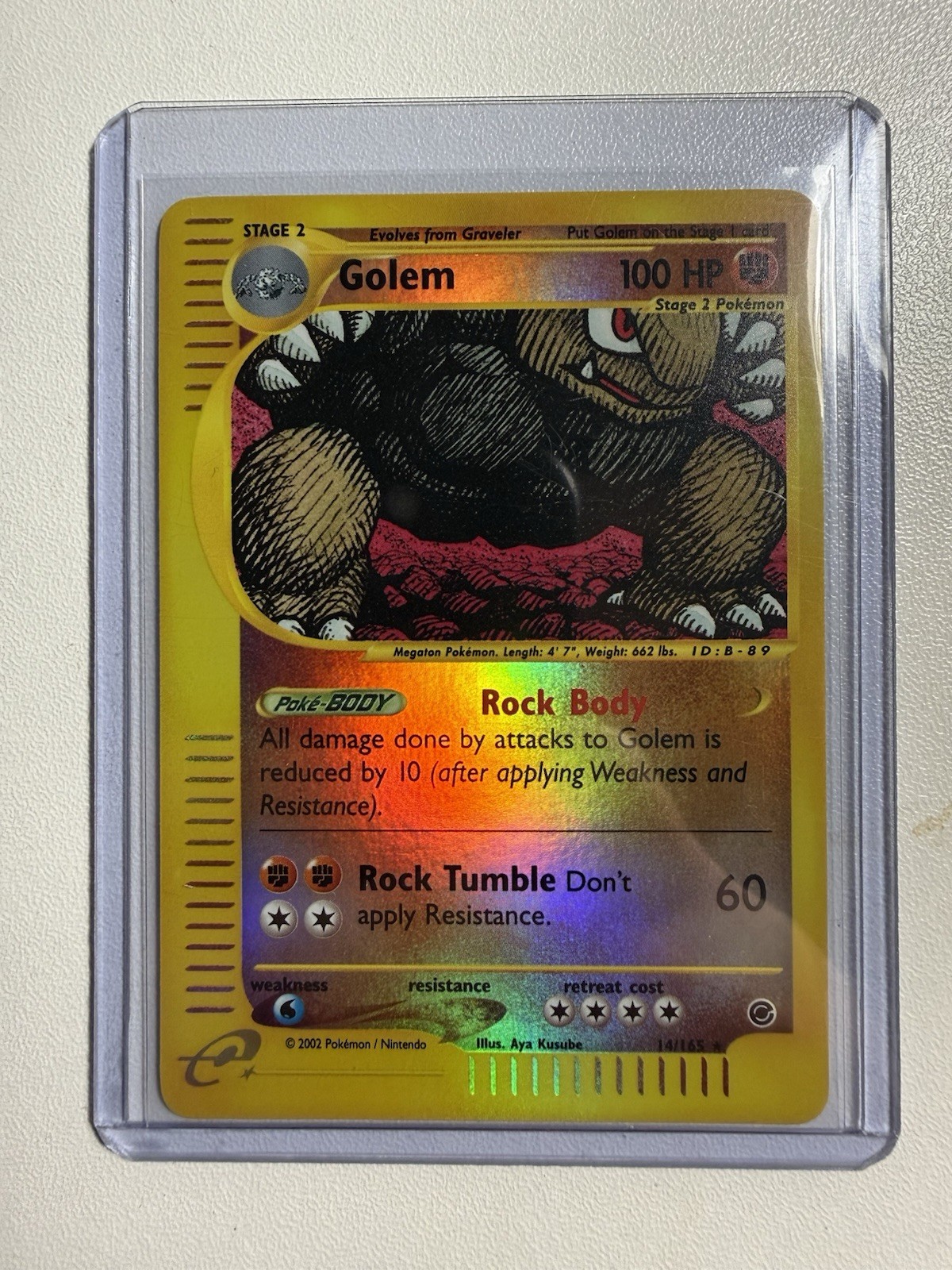 2002 Pokémon Expedition Golem #49 Reverse Holo Near Mint-Mint