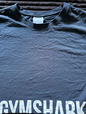 Gymshark Men's Cotton Logo T-Shirt Black Short Sleeve Crew Neck Size M