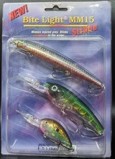 Scientific Fishing Bite Light MM15 Lot Of 3 Lures New In Pkg Blinks Blood Red