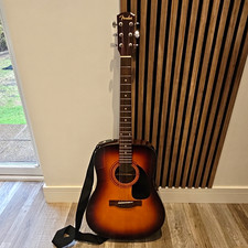 Fender CD-60 SBST Dreadnought 6-String Sunburst Acoustic Guitar w/ Strap
