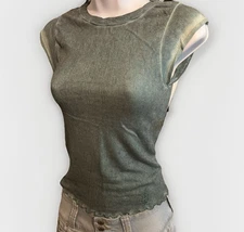 Free People Stretch Tee Aloe Green Cap Sleeve Women’s Small