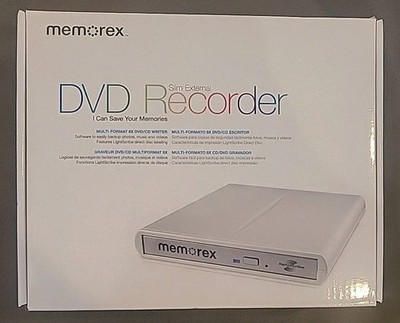 MEMOREX CD/DVD Writer Burner Slim External Open Box Free Shipping.              