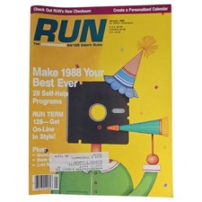 RUN Magazine January 1988 Commodore 64 128 Software Computers Programs Vintage