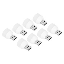 8 Pack USB Night Light 1W Portable Plug-in Mini LED Bulb White Warm White