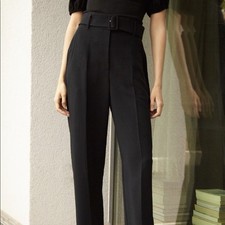 Wilfred Aritzia Levy High Waisted Belted Trouser Pant Black Size 4