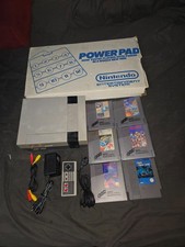 Nintendo NES Console Bundle Cables Power Pad 6 Games Clean Tested NO BLINK Mario