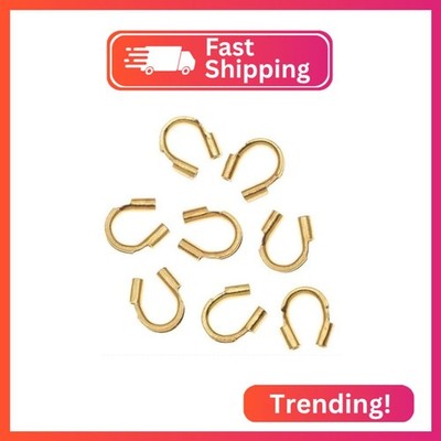 100pcs Wire Guard Thread Protector Loop Guardian 18K Yellow Gold Plated Brass Me