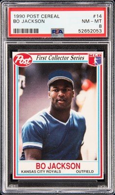 [PSA 8] 1990 POST CEREAL #14 BO JACKSON   Invest   Only Bo Knows  