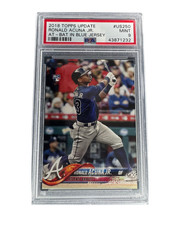2018 Topps Update Ronald Acuña Jr RC PSA 9 US250 Braves Rookie Card. rookie card picture