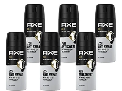 AXE Gold Antitranspirant Bodyspray Herren mit 72h Schutz 6er Pack ,6x150ml, OvP