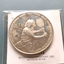 Cookinseln 5 Dollars Silberm&uuml;nze 0,925 Olympia Seoul 1988 Tennis Steffi Graf