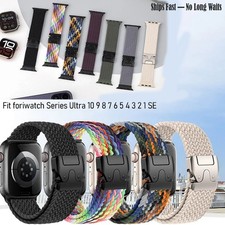 Braided Parachute Band For Apple Watch 49mm 45mm 44mm 41mm Stretchy Strap