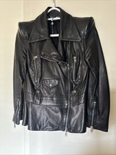 RARE Alexander McQueen Leather Peplum Biker Jacket Size 42 (US 8)