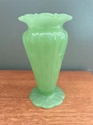 vintage Fenton Art Glass jadeite vase from the 1920s