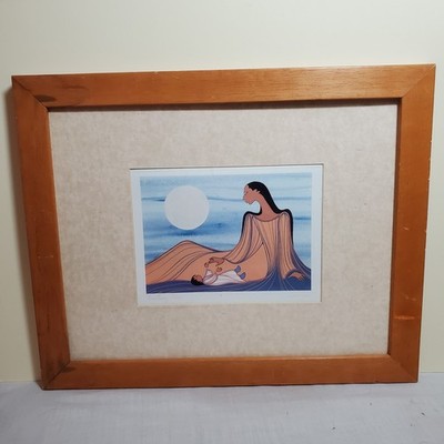 Maxine Noel  Evening Star  Native Art Print Framed 19x13   Signed Ioyan Mani