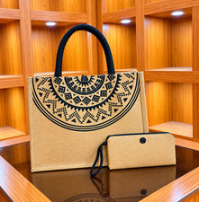 Linen Tote  with Matching Coin Bag