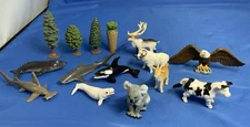 Safari Ltd / JAKKS ANIMAL, TREEs, OCEAN Figures Sharks, Sheep, Koala Lot Of 23