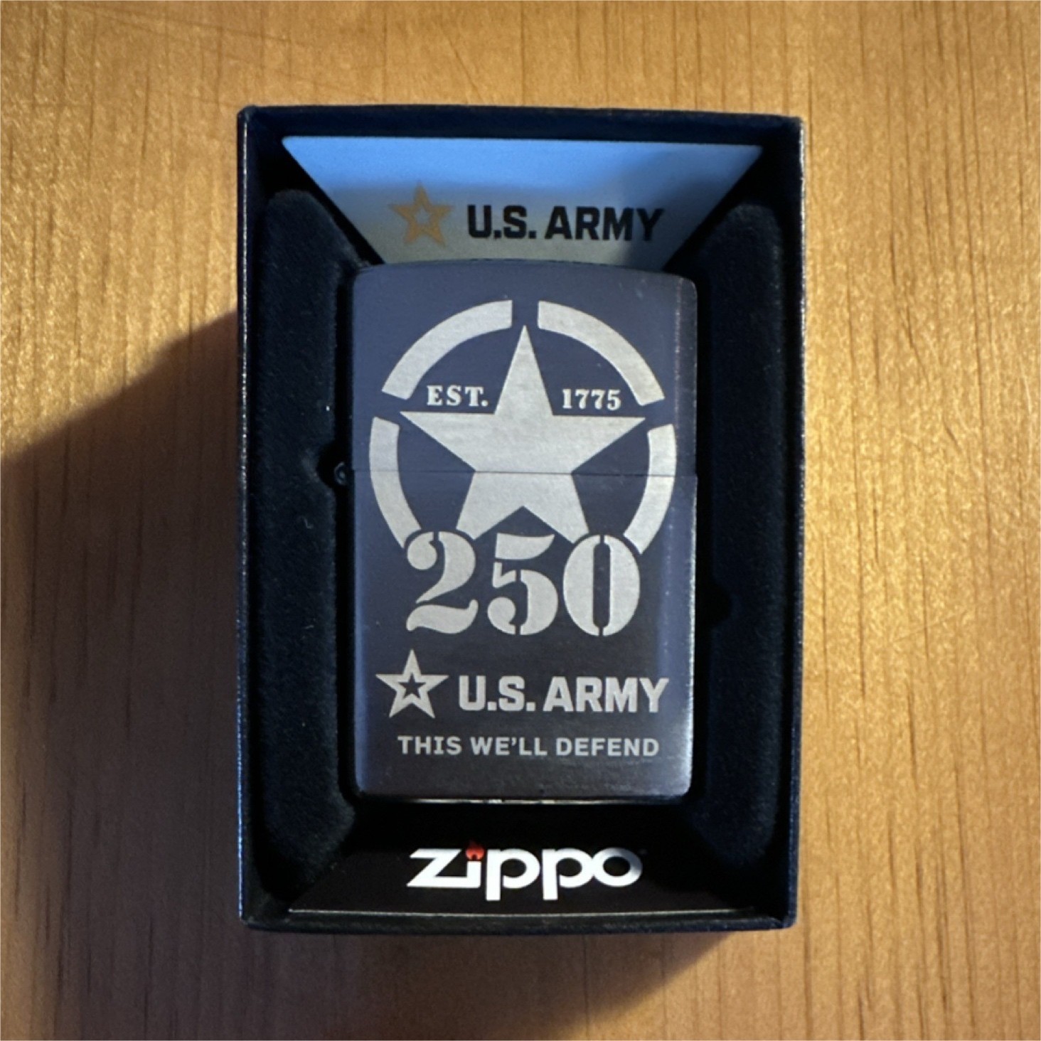 Zippo U.S. Army 250th Anniversary Military Collectible Light