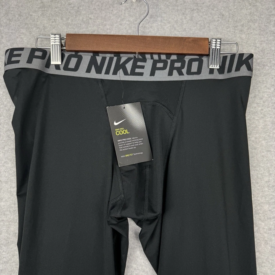 Nike Pro Compression Full Length Athletic Base Layer Men's XL Extra Large Black - Image 3 of 4