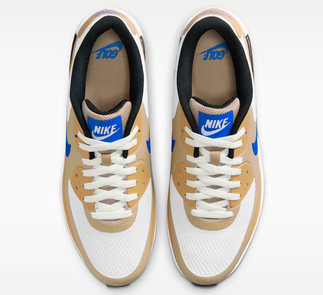 Nike Air Max 90 G Golf Shoes White Linen Game Royal Men's | Size 6