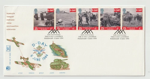 6/6/1994 UK GB FDC - D-Day 50th Anniversary - Stuart Cover - Portsmouth Spec #2