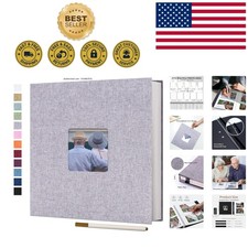 Elegant Linen Photo Album: Self-Adhesive for 4x6 8x10 Photos - 40 Pages