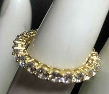 8216 Vermeil gold over Sterling 925 Eternity CZ band ring sz 7 3grams
