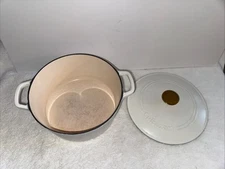 Cuisinart Dutch Oven White Enamel C1650-25 5 Quart 4.8L Cast Iron