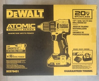 DEWALT ATOMIC 20V LITHIUM-ION CORDLESS COMPACT 1/2 IN. DRILL/DRIVER KIT WITH 2ah