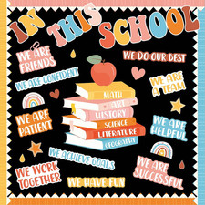 Groovy Motivational Bulletin Board Set Welcome Back to School Hippie Affirmation