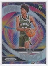 #11 2024-25 Panini Prizm Instant Impact Silver AJ Johnson Rookie Milwaukee Bucks
