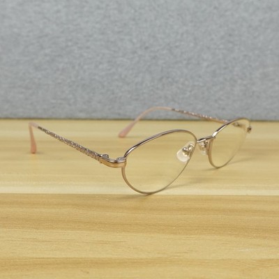 Vintage Seiko Eyeglasses Frames T-051 Titanium Gold/Pink 51-18-135 Japan