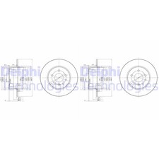 2X DELPHI BREMSSCHEIBEN 286mm VOLL HINTEN PASSEND FÜR OPEL CALIBRA VECTRA SAAB