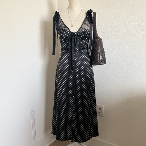 Delfi Collective Maxi Polka Dot Dress 100% Silk NWT Size Small