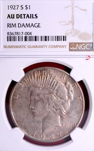 New ListingNGC AU! 1927-S PEACE DOLLAR