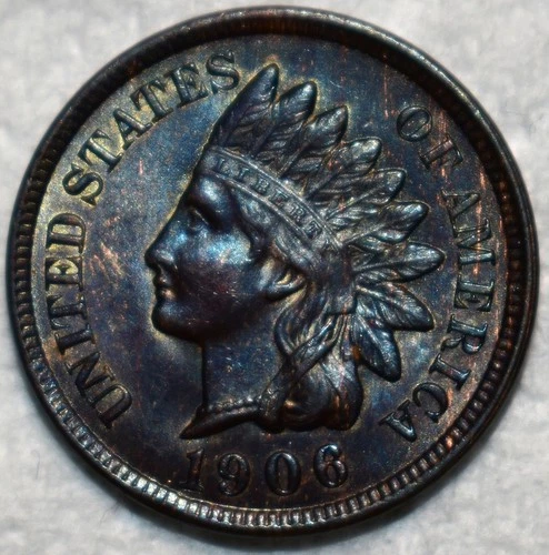 Uncirculated 1906 Indian Head Cent, Sharp specimen.