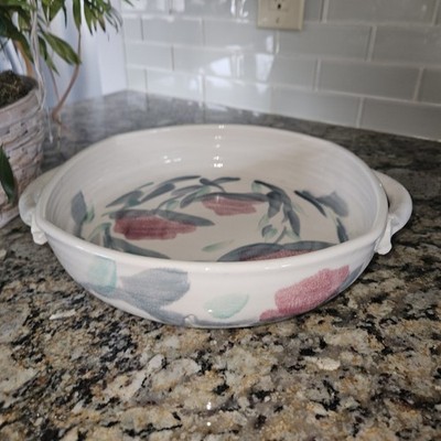 Hand Made Pottery Dish With Handles  12x10x3