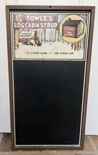Vintage Towle's Log Cabin Syrup Kitchen Chalkboard Sign The Syrup Camp Can