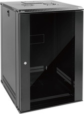 18U Wall Mount Network Rack Cabinet with Lockable Door and Cooling Fan
