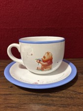 DISNEY's Simply Pooh WINNIE THE POOH Large Coffee Cup Saucer Set Vintage
