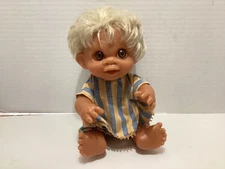 Vintage Norfin Caucasian Blonde Baby Girl Troll Doll with Clothes