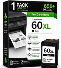1PK Compatible 60XL Black Ink Cartridge for HP DeskJet D1660 D2500