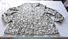 Niche Nilgun Derman Gray White Abstract Print Lagenlook Tunic Top 2xxl