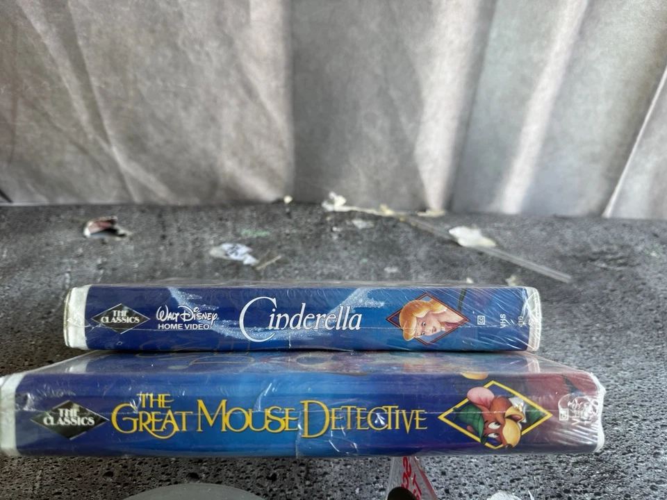 Walt Disney's Cinderella Black Diamond VHS VCR The Great Mouse Detective Sealed - Image 3 of 3